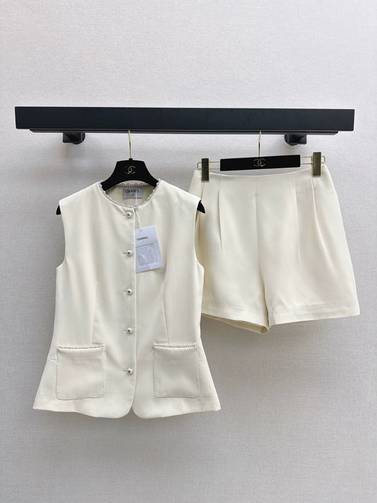 C 25 spring and summer new suit cubic waisted vest + shorts