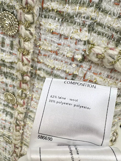 C 25fw Woven long tweed vest dress