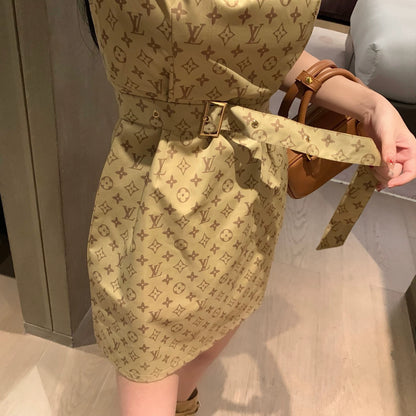 L 25 Khaki Belt Dress