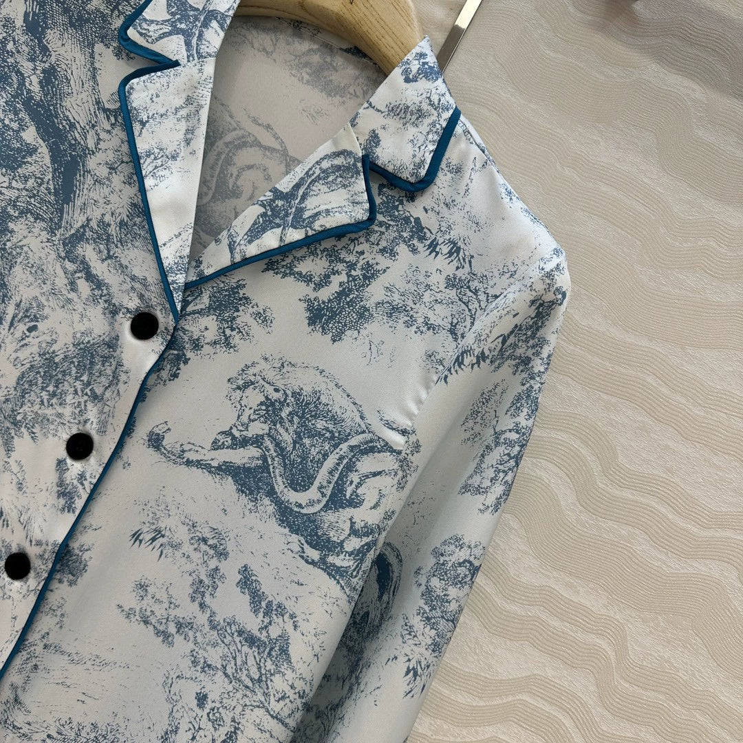 D 25 New Pajama Style Silk Shirt