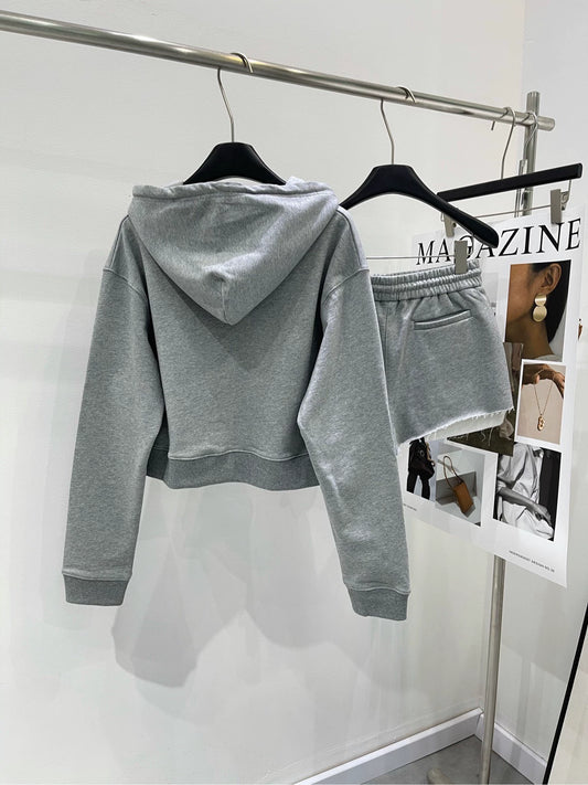 M 24 Grey hooded sweatshirt