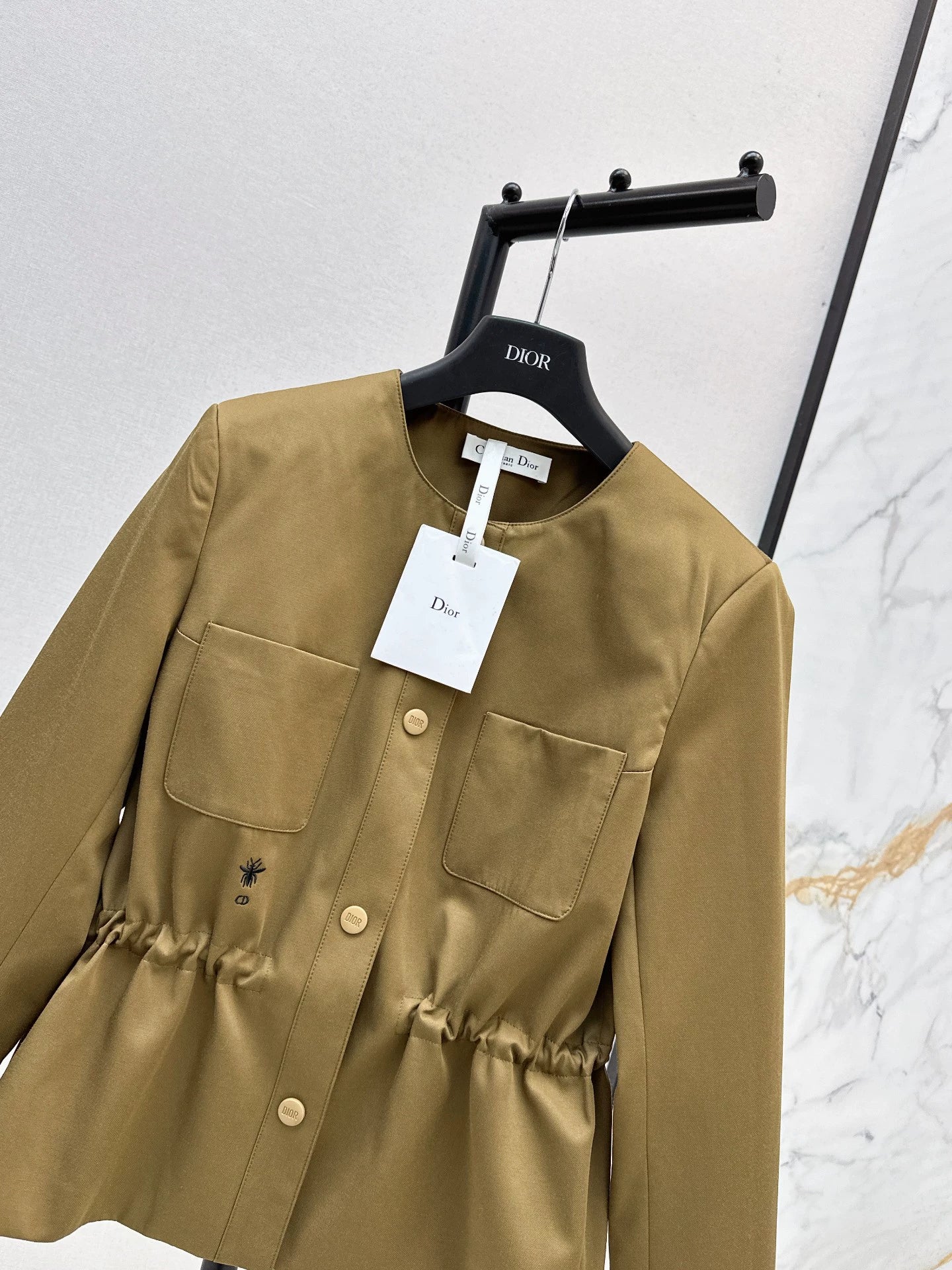 D 25fw New round neck waist windbreaker
