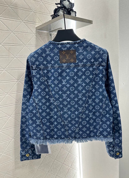 L 25 Jacquard denim jacket and shorts set