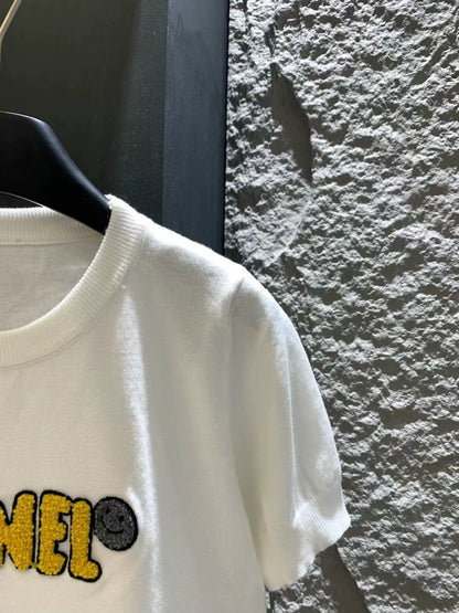 C 25 Fleece Logo Knit Short Sleeve