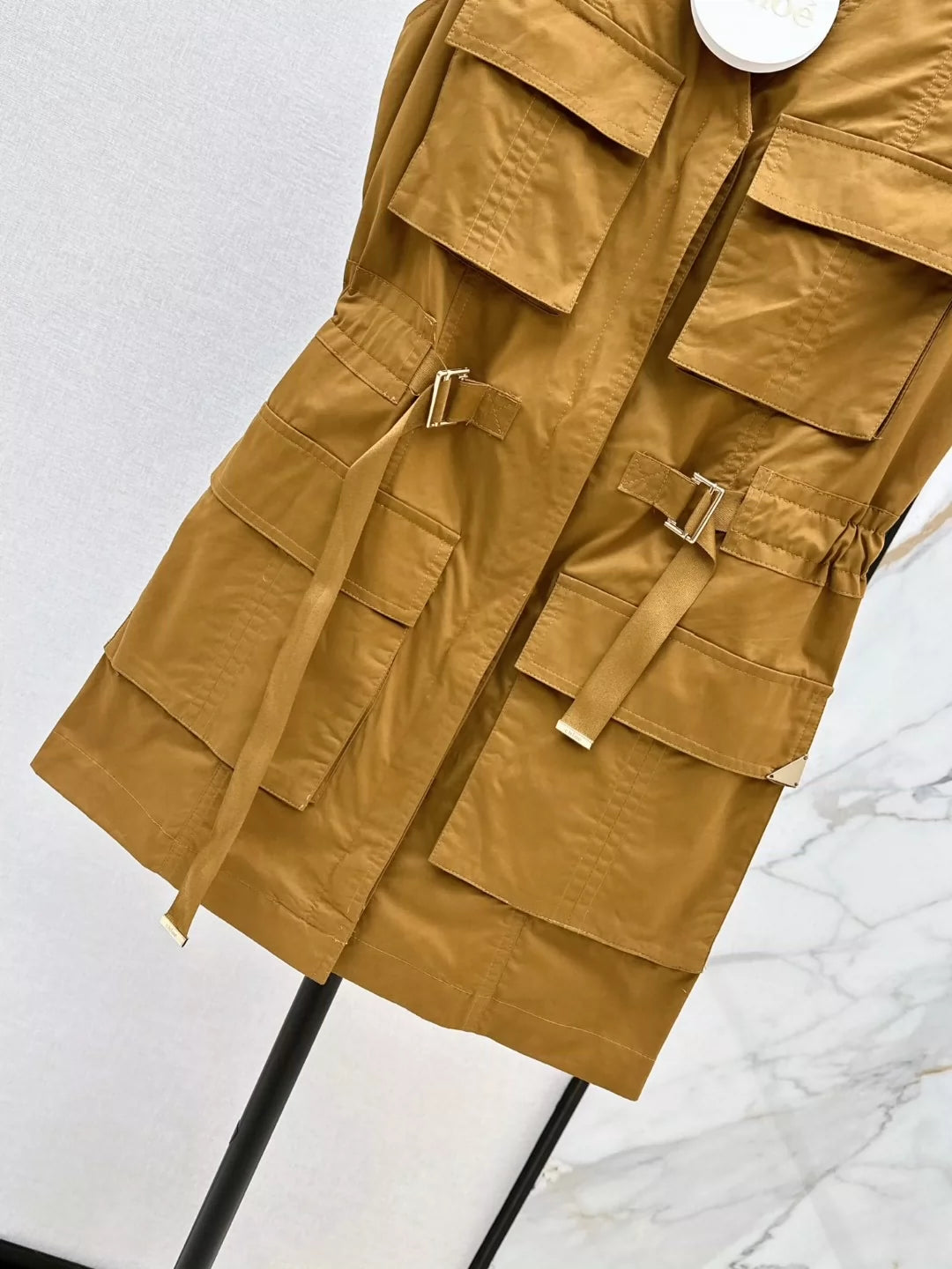 CHL 25 Spring and Summer New Temperament Workwear Pocket Vest Dresses