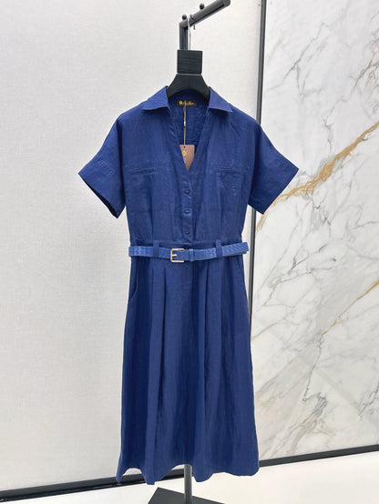 Lor  25 Spring/Summer New Short Sleeve Long Pressure Pleat Dresses
