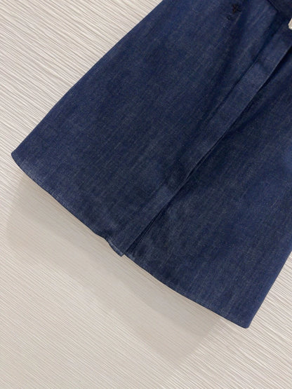 D 25 New Halter Denim Dress
