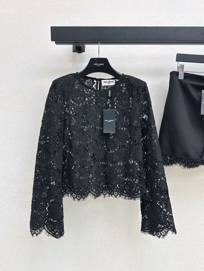 Y 25 new vintage lace top spliced lace skirt pants