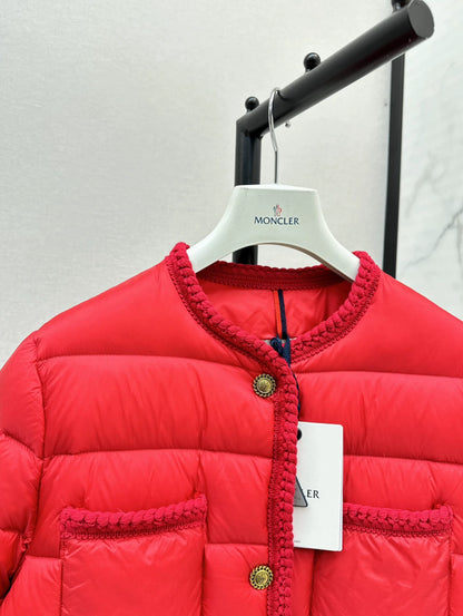 MON 25 Woven patchwork down jacket(BLAKC,NAVY,RED,BEIGI)