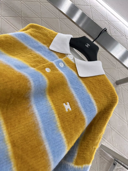 Ce 25 New Striped Polo Sweater