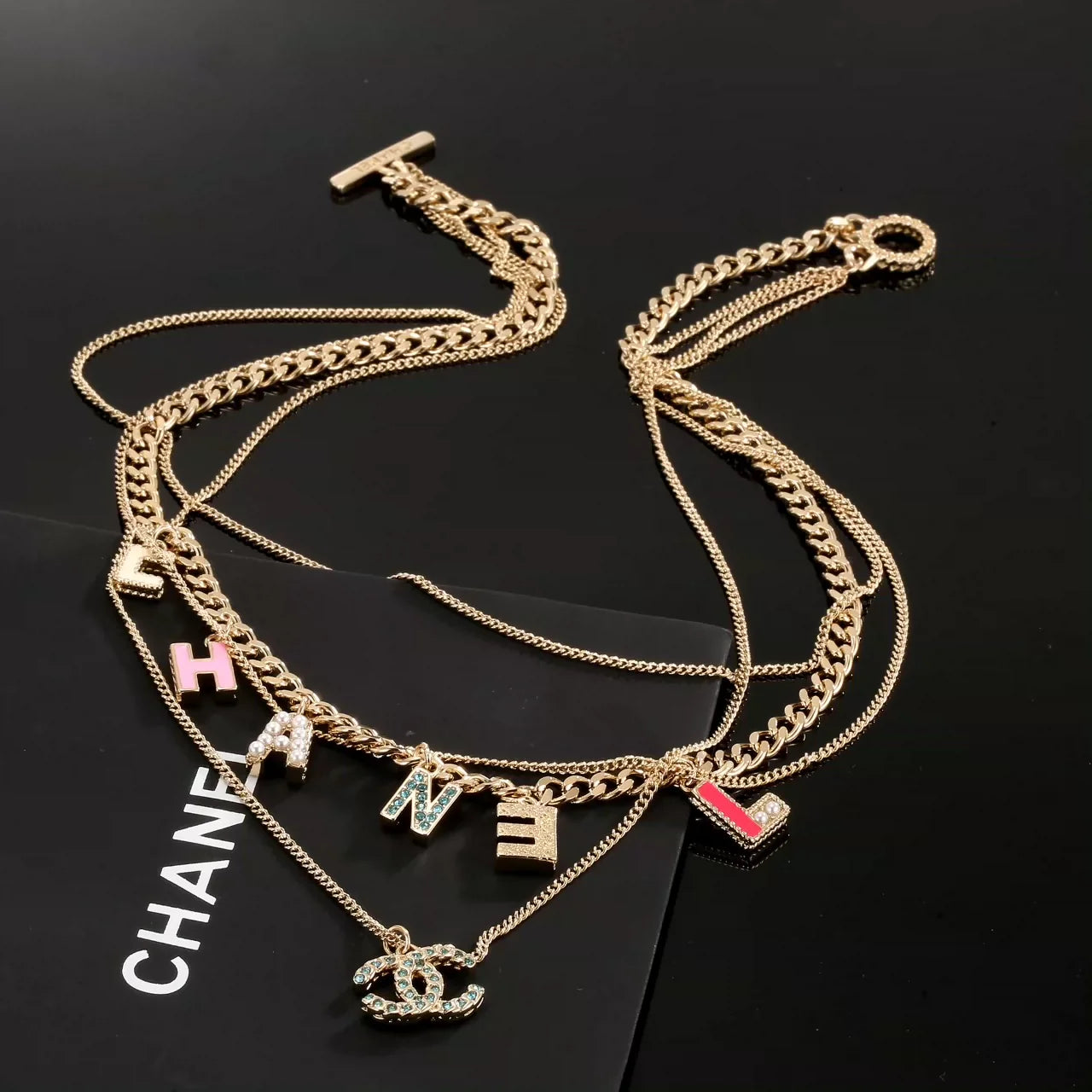 25 Summer New Multi-layer Chain Letter Necklace