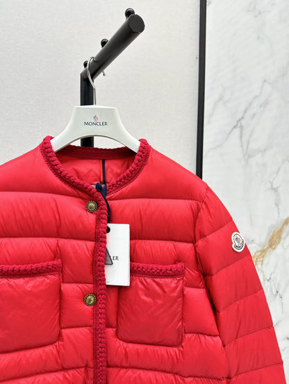 MON 25 Woven patchwork down jacket(BLAKC,NAVY,RED,BEIGI)
