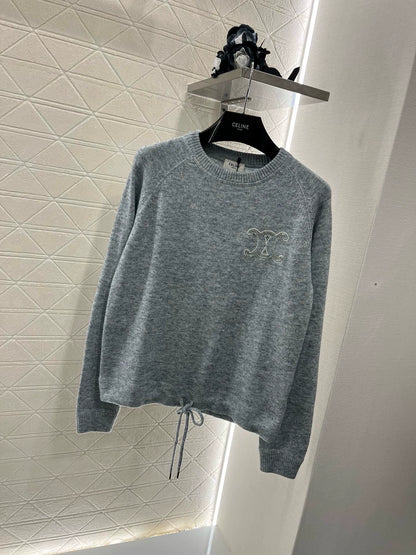CE 25 Early Spring New Knitted Pullover Sweatshirt Trousers Set