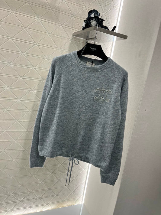 CE 25 Early Spring New Knitted Pullover Sweatshirt Trousers Set
