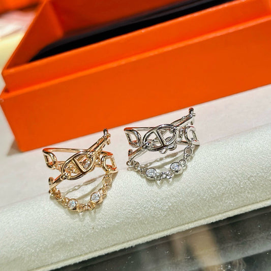 Three-layer rhinestone ring