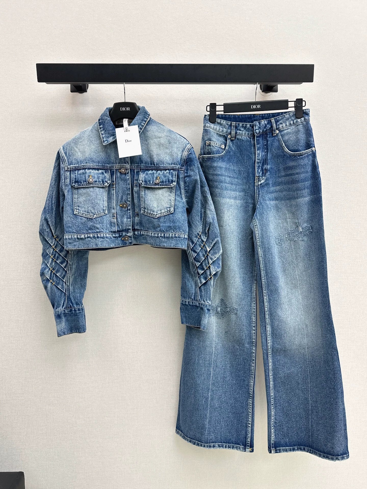 D 25 Denim jacket + straight pants set