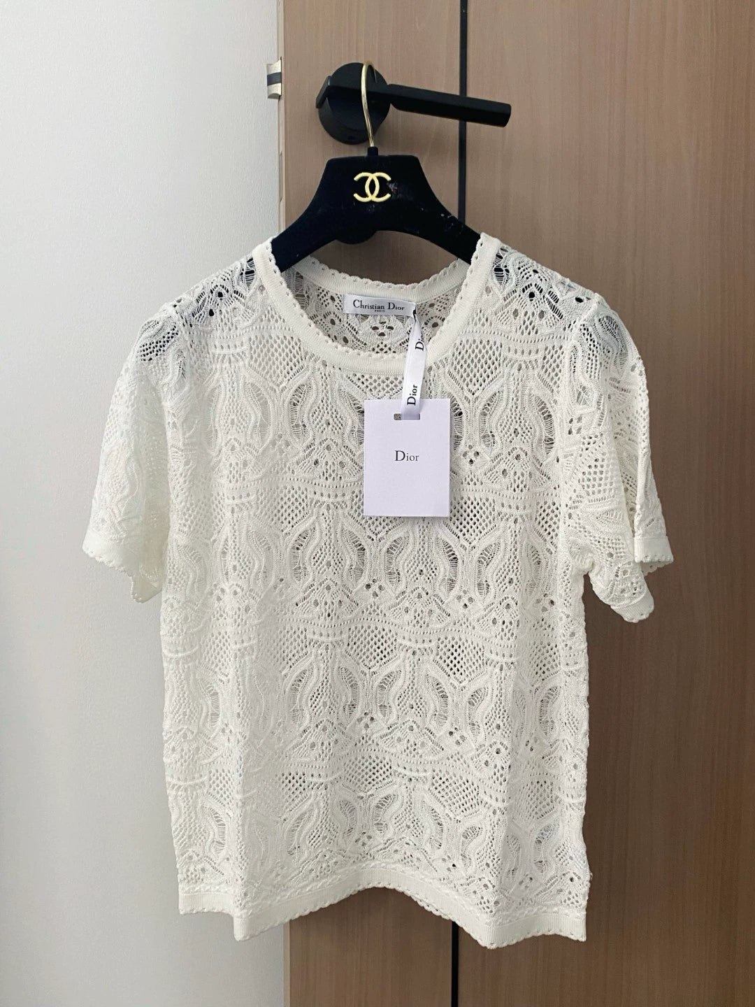 D 25 new hollow round neck short sleeve knitting