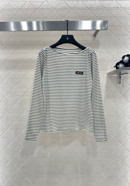 Mi 25 Slim-fit striped bottoming shirt