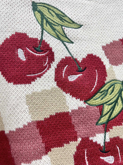 Val 25 Cherry Jacquard Cardigan