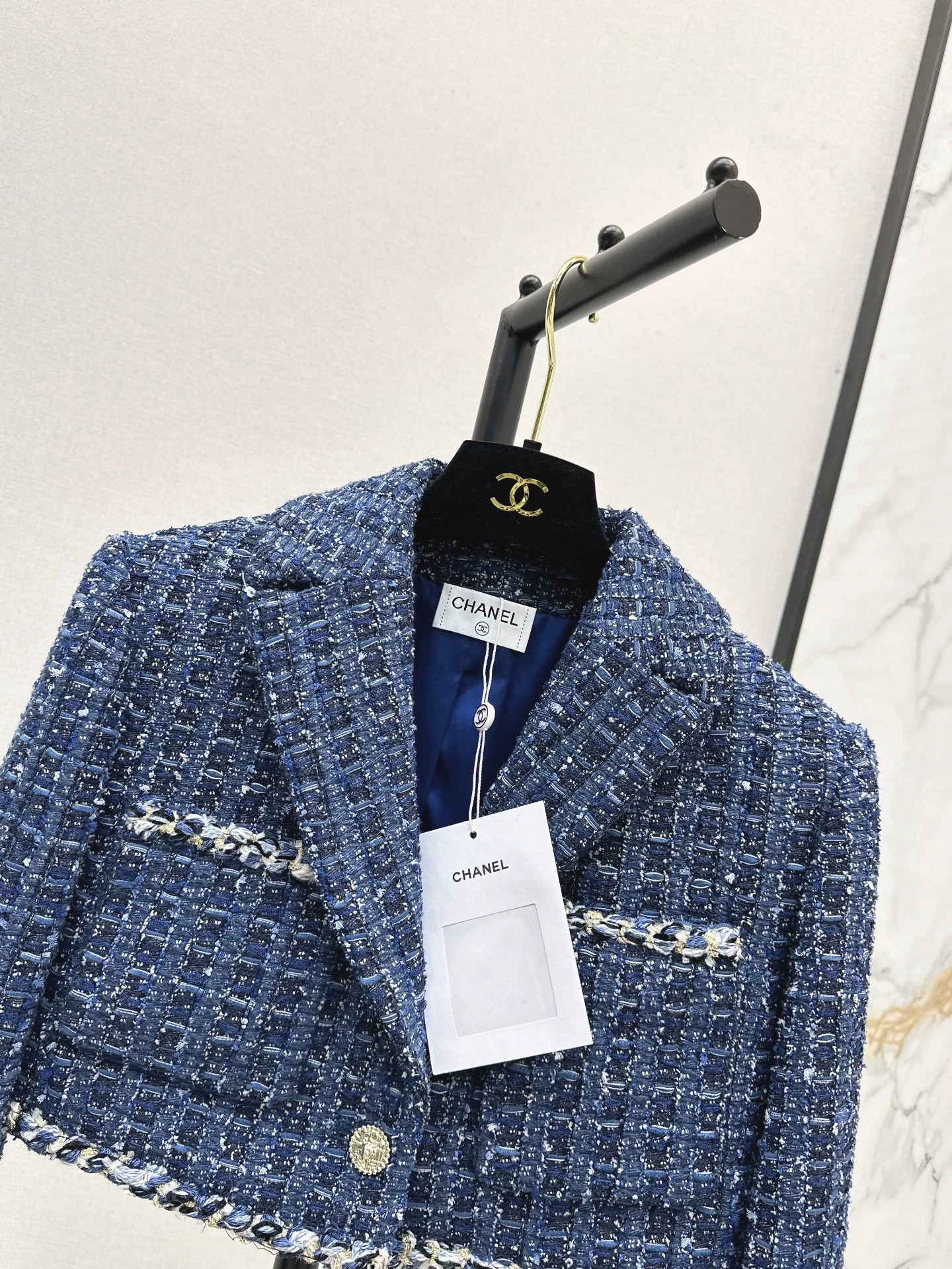 C 25 Model's Sapphire Blue Tweed Short Jacket