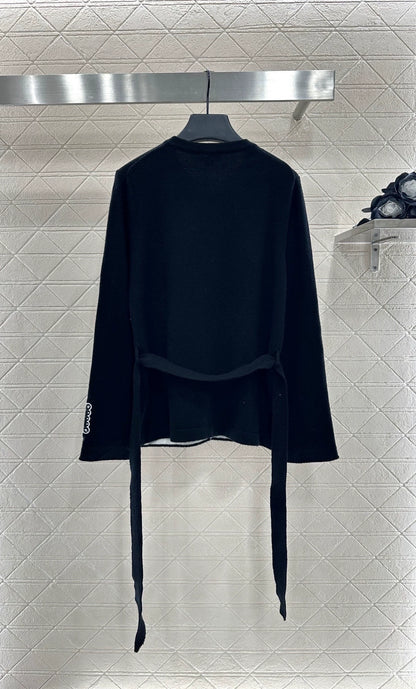 C 25fw Belted Knit Cardigan(Black/pink)