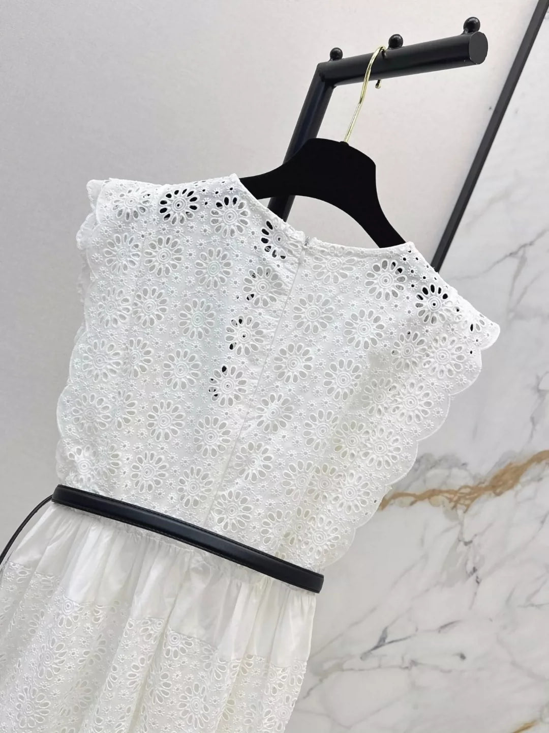 C 25 spring and summer new skeleton splicing sleeveless dress