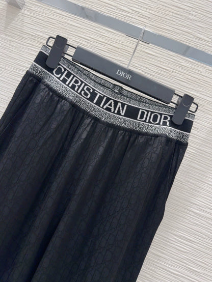 D 25 New Dark Flower Letter Ribbon Casual Trousers