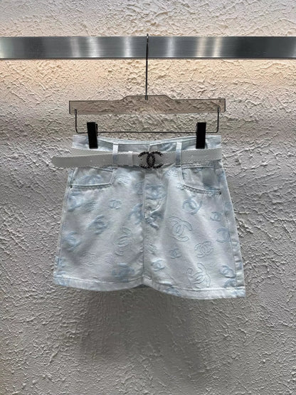 C 25 Summer New Denim Half Skirt with Lining
