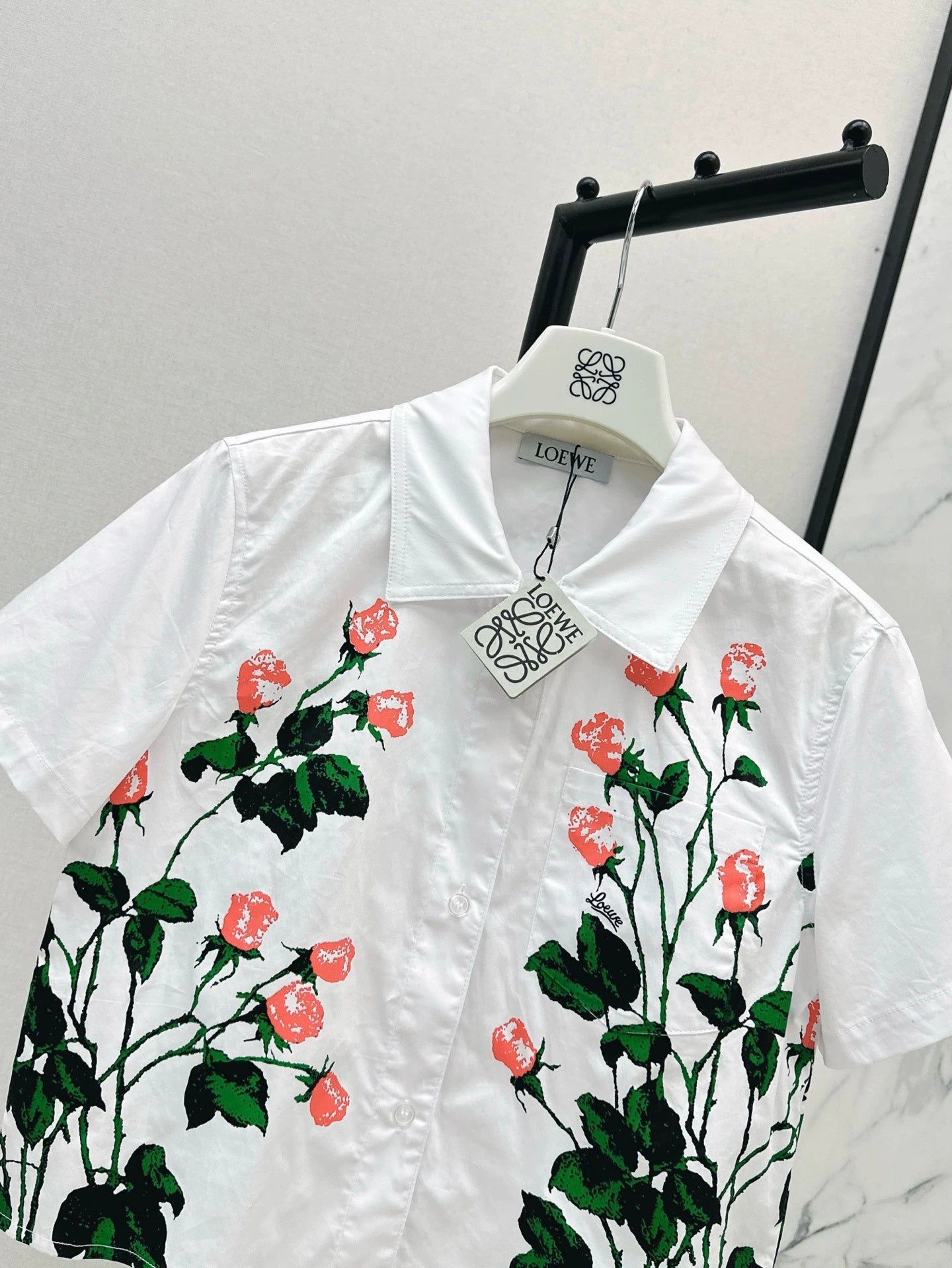 Chemise à manches courtes à motifs imprimés LO 25, nouvelle collection vacances printemps/été 