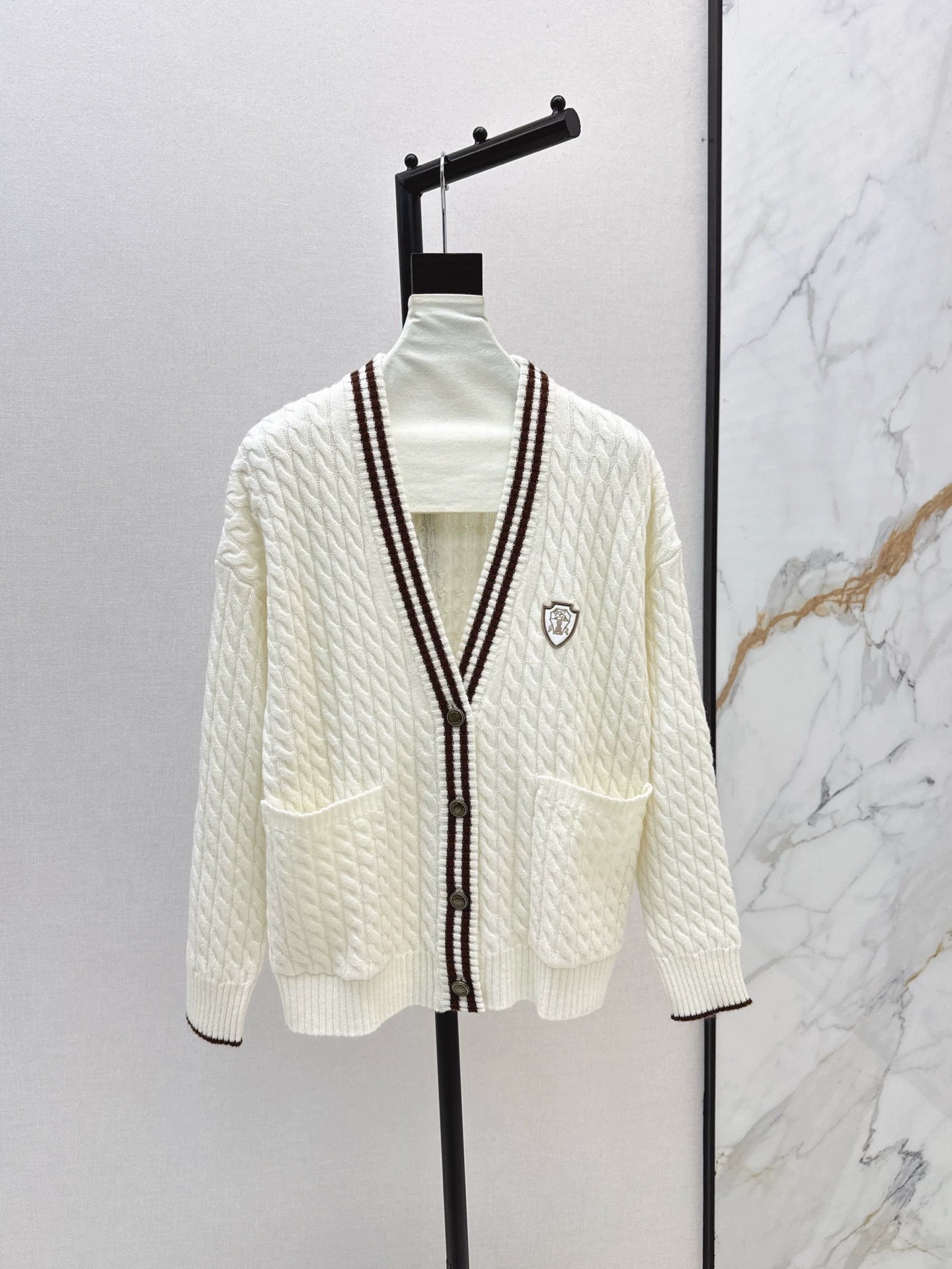 Bru 25 Logo-embellished cashmere cardigan