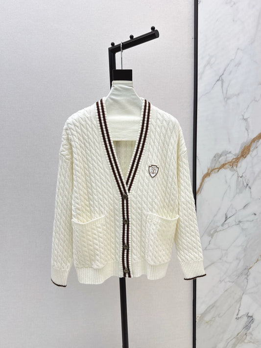 Bru 25 Logo-embellished cashmere cardigan