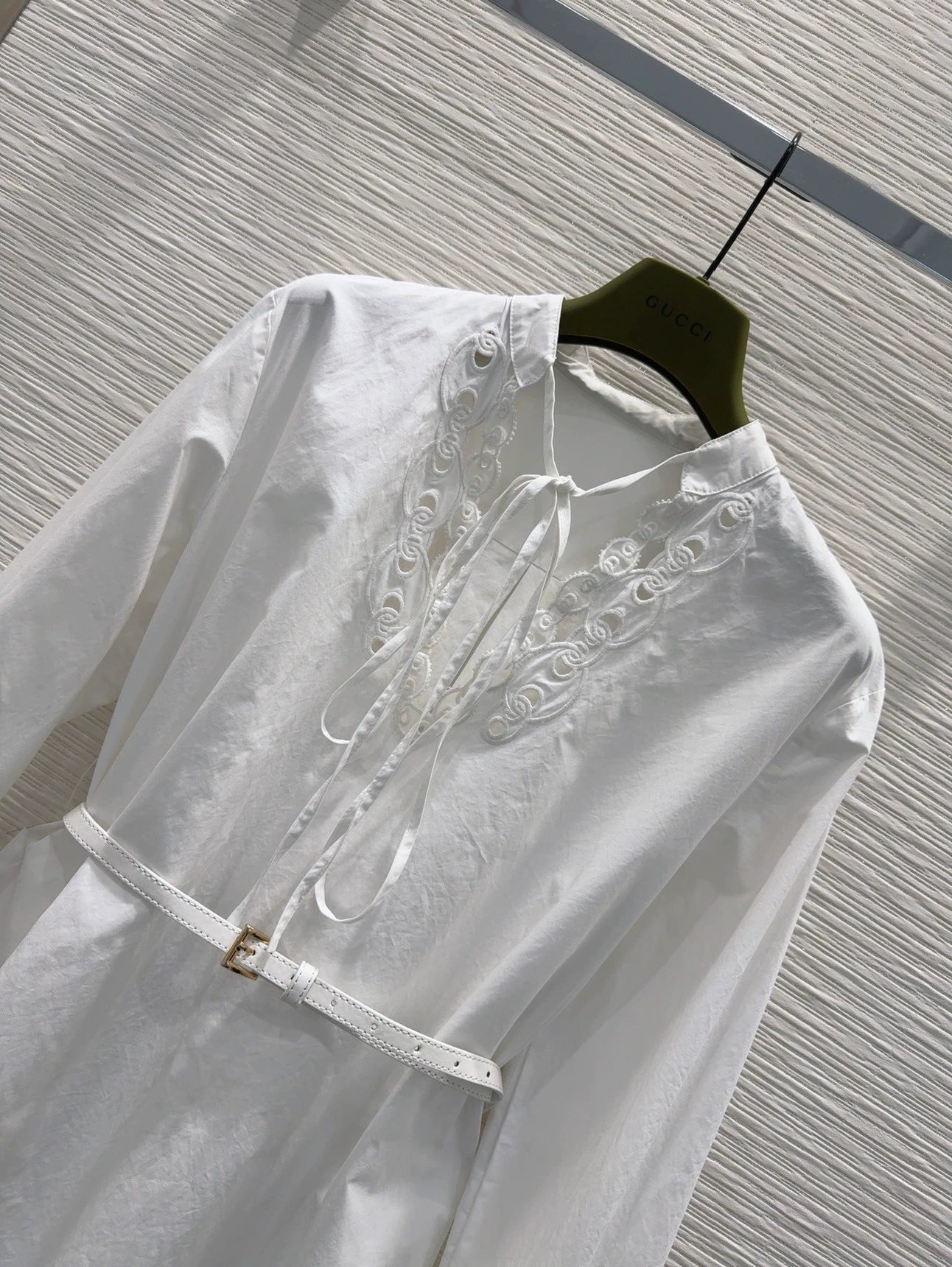 G 25 new lace belt belt long-sleeved shirt dress
