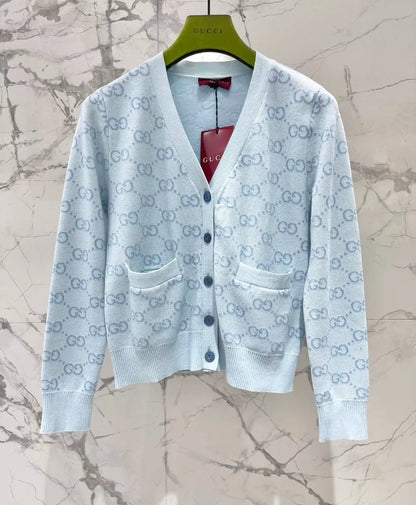 G 25 new fine cotton jacquard knitted cardigan