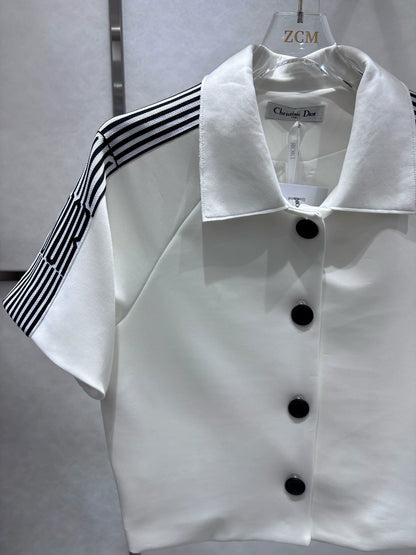 D 25SS new striped simple top + skirt set