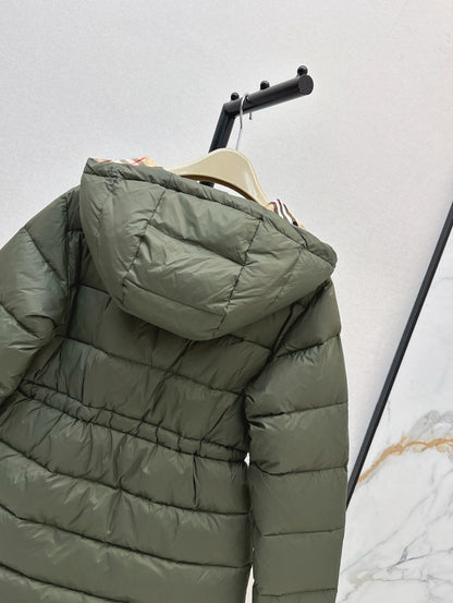 BRU 25fw Hooded, drawstring-waisted down jacket