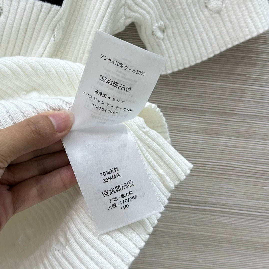 D 25 Early Spring Resort New Embroidered Knit Short Sleeve