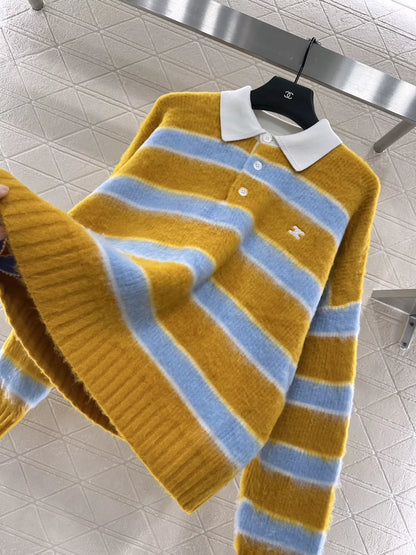 Ce 25 New Striped Polo Sweater