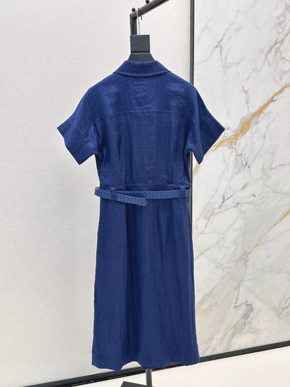 Lor  25 Spring/Summer New Short Sleeve Long Pressure Pleat Dresses