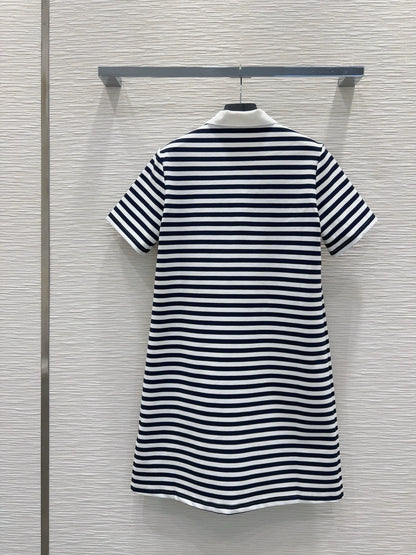 P 25 New Black and White Striped Dress