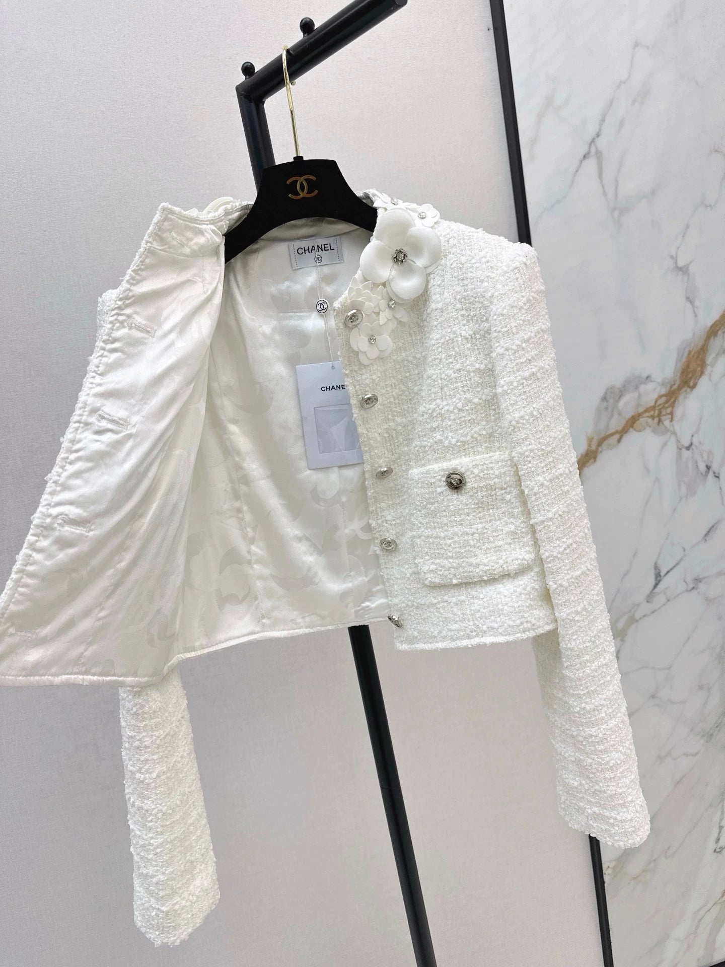 C 25 3D flower decoration short jacket