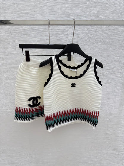 c 25 New Striped Tank Top Shorts Knit Set