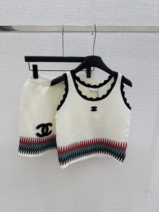 c 25 New Striped Tank Top Shorts Knit Set