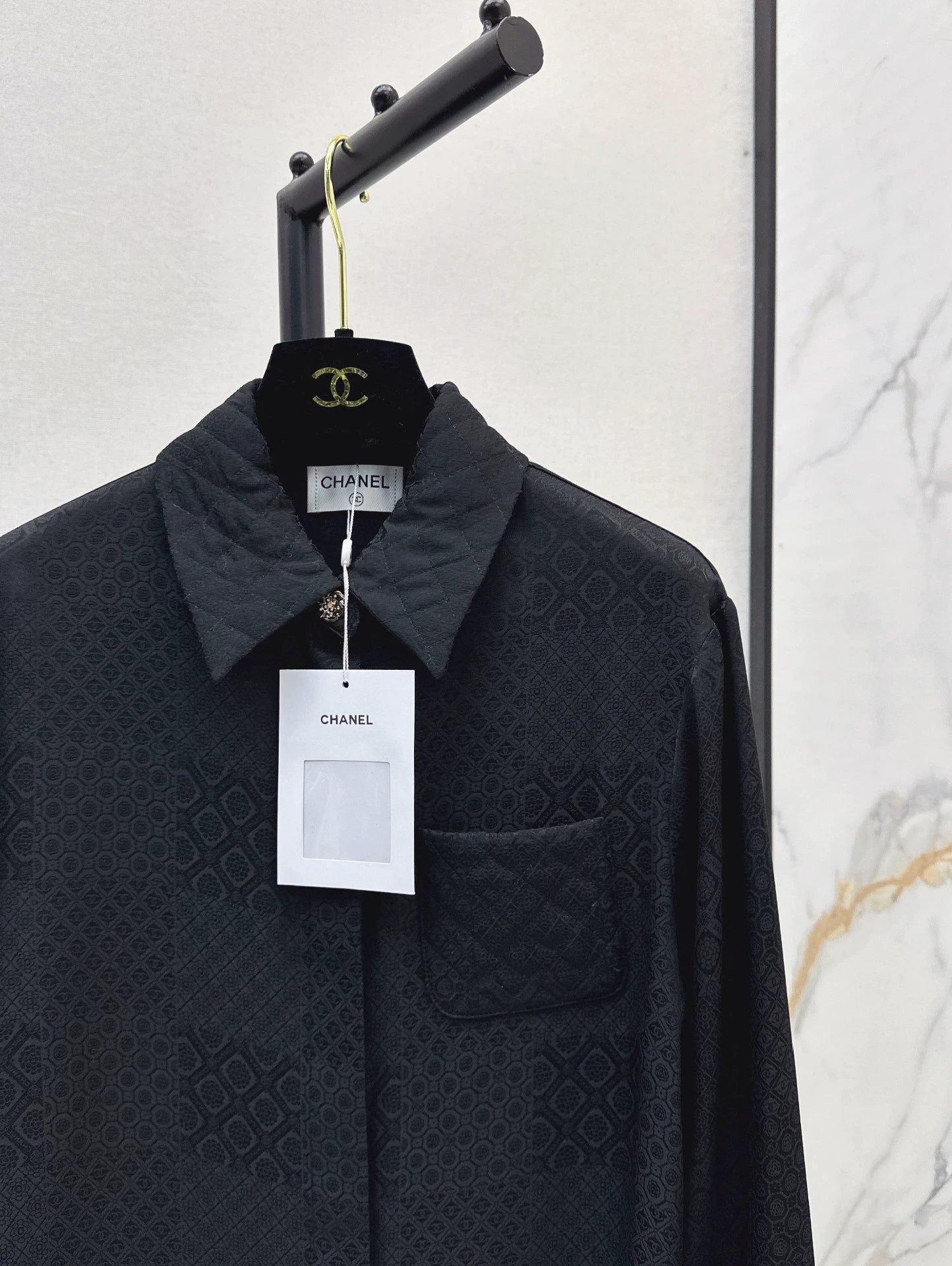 C 25 New Early Fall Jacquard Diamond-Quilted Pocket Shirt