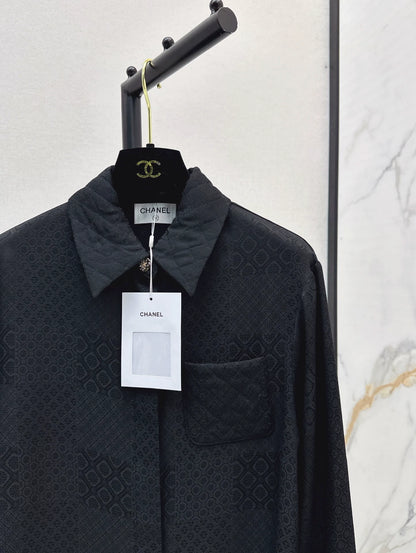 C 25 New Early Fall Jacquard Diamond-Quilted Pocket Shirt