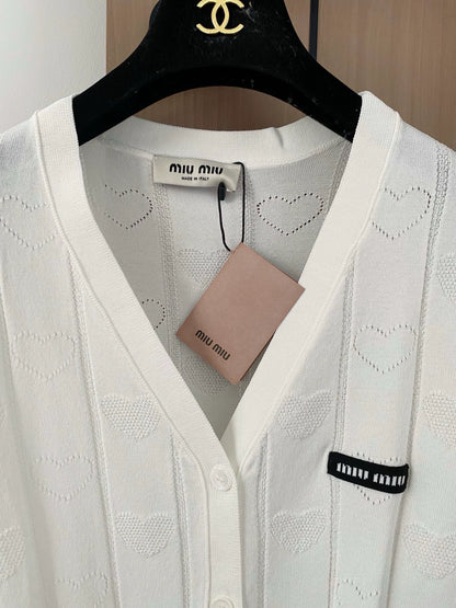 M 25 White, Pink Short Sleeve Cardigan
