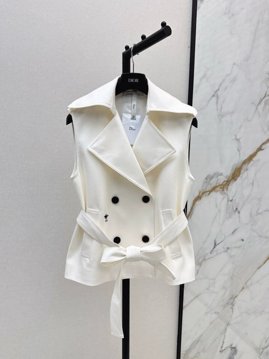 D 25 New Embroidery Bee Embellished Lapel Vest