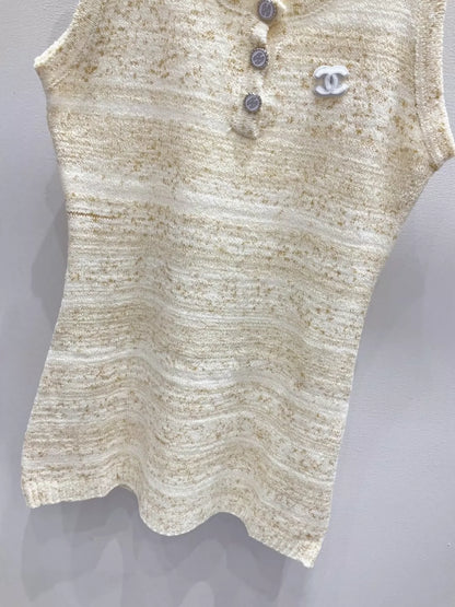 C 25 New gradient-colored dyed yarn vest dress
