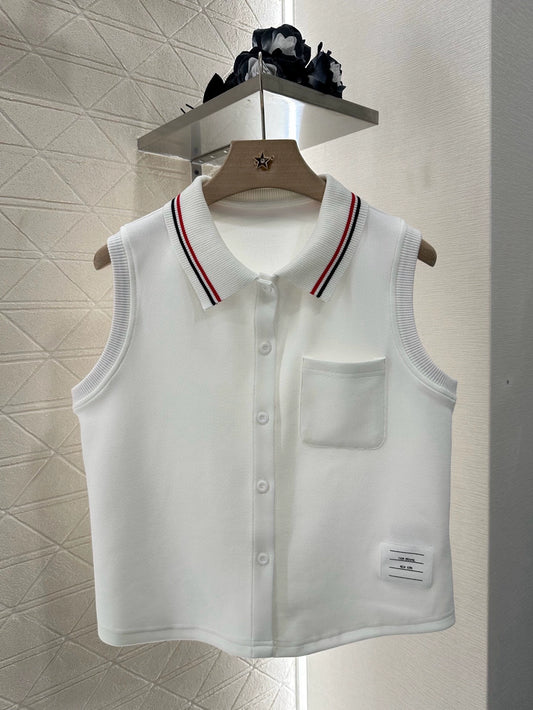 T 25 Sleeveless Top and Half Skirt Set(White Black)