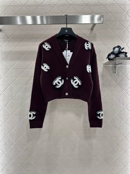 C 25 Fashion logo knitted cardigan