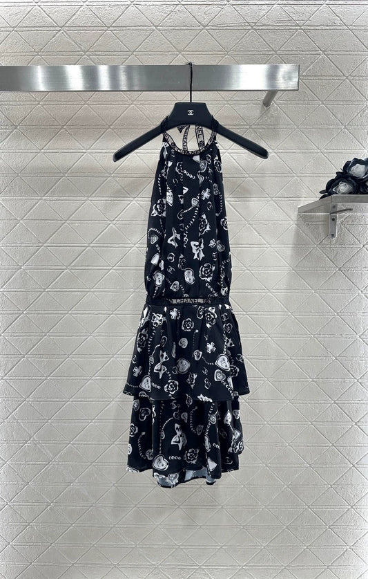 C 25 Printed halter dress